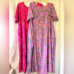 Floral Womens Dress/ Set - Pink and Purple
